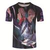Summer Men's Casual Loose Size Graphic Jujutsu Kaisen Print Round Neck Short Sleeve T-shirt Top