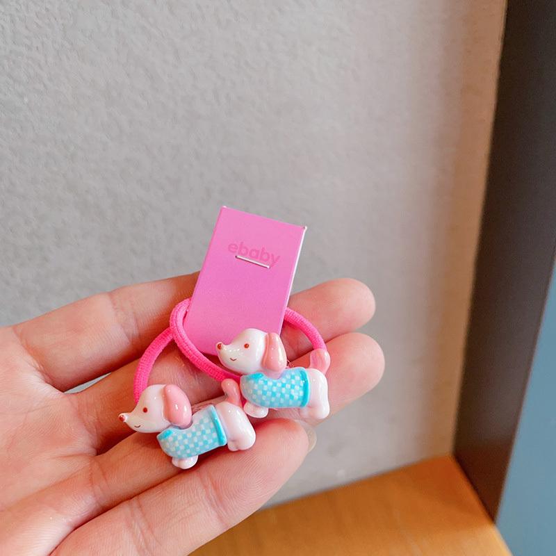 

2 шт. Новые красочные эластичные резинки для волос для девочек-щенков, аксессуары для волос, детские резинки для волос, детские головные уборы