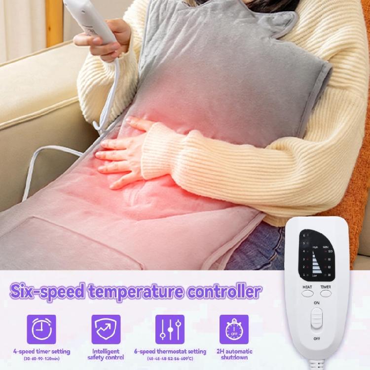 Electric Flannel Heating Wrap For Back Overheat Protections Adjustable Strap Machine Washable Design