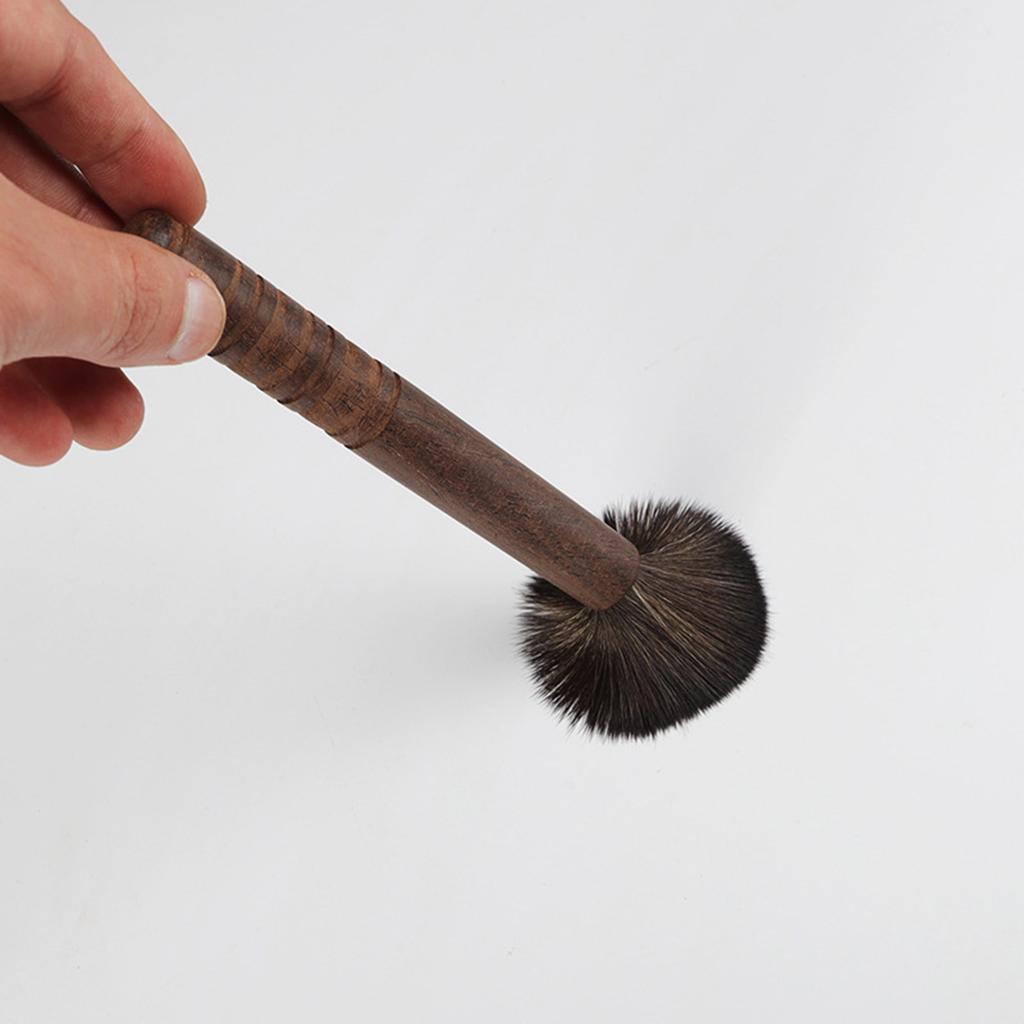 Set of 2 Ebony Teapot Brushes Ergonomic Handle Soft Bristles Brush for Teas Tray Safe and Effective Cleaning Tool