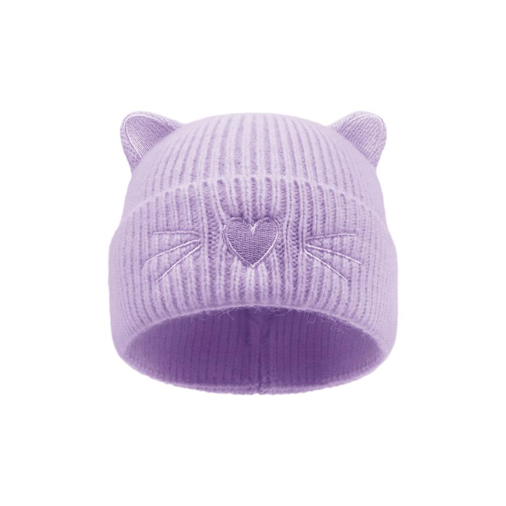 Soft Warm Winter Cap Cat Ear Embroidered Bonnet Casual Casual Knit Cap Autumn Winter