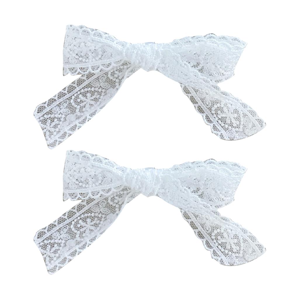 Elegant Lace Shoe Clip Decoration Unique Pearls Embellished Lace Shoe Accessory Elegant Bowknot Shoe Clip Adornment