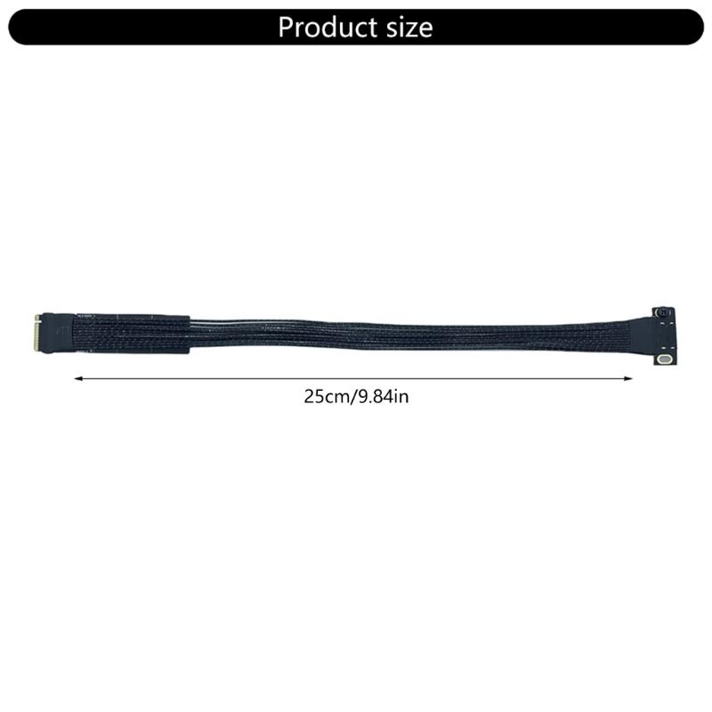 M.2 to Oculink 4i Extension Cable PCIe4.0 Gen4 Silver Plated Cable for M.2 M Key NVME to SFF8611 Adapter Cable