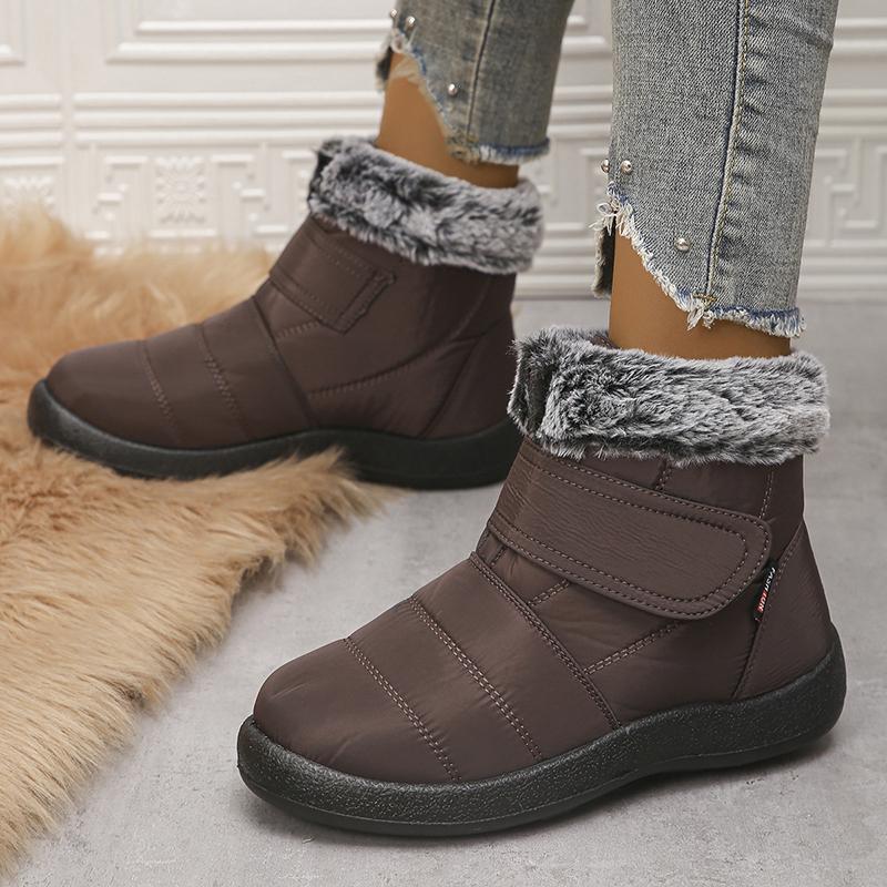 Waterproof Snow Boots for Women Fashion Faux Fur Plush Winter Ankle Boots Woman Comfortable Non-Slip Warm Cotton Padded Shoes