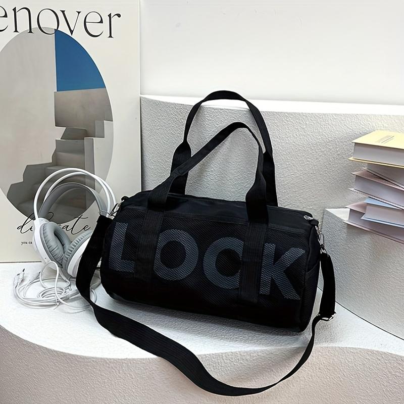 Durable Large Capacity Gym & Yoga Bag Black with Pink Accents, Multiple Compartments, Secure Zipper Closure, Perfect for Travel, Fitness