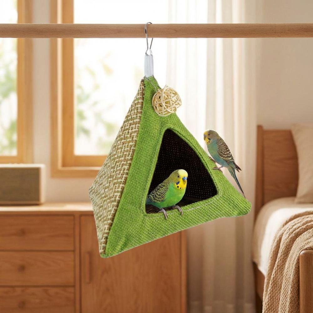 Breathable Net Summer Cooling Nest Triangular Bird Hammock Bird Hanging Tent  Hiding House