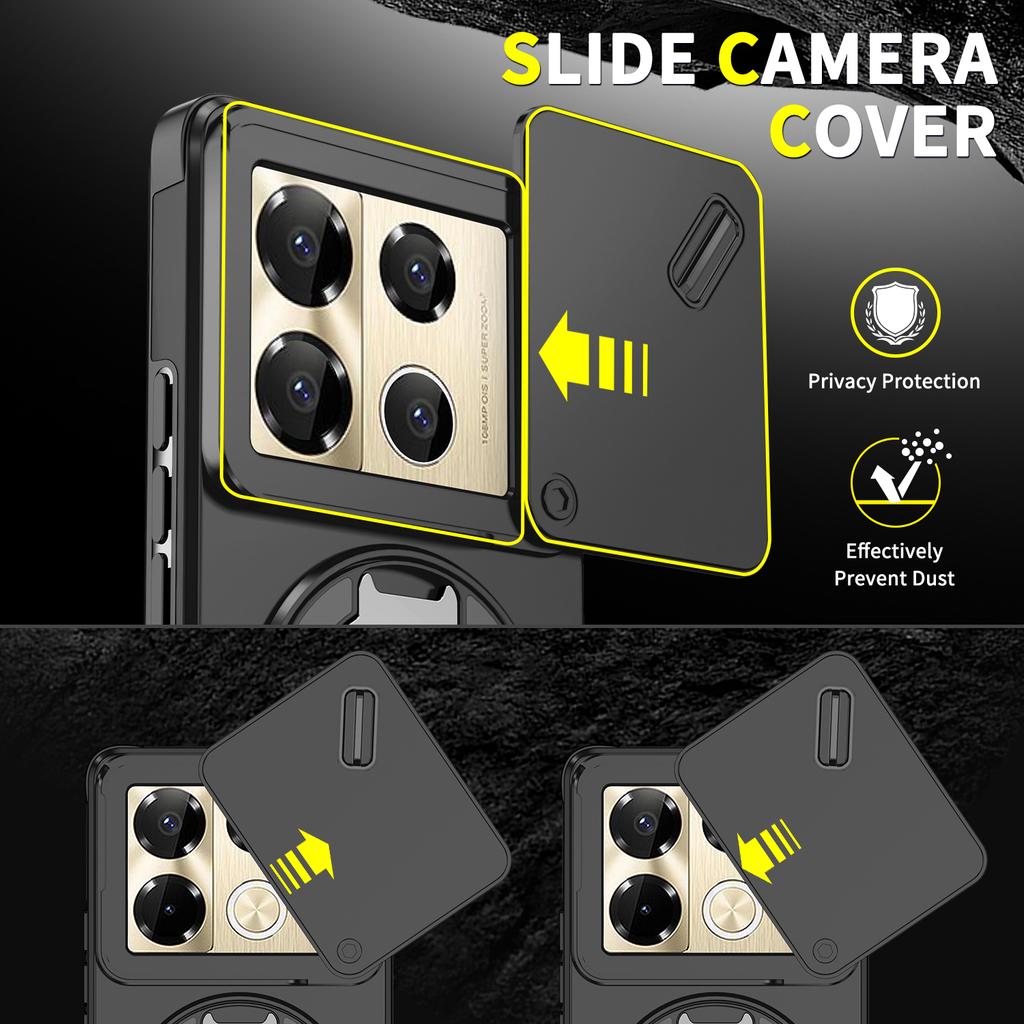 Magnetischer Ringständer Handyhülle für Infinix Note 40Pro Plus 5G X6851B GT 20 Pro X6871 Schiebekamera Objektivschutz Rückabdeckung