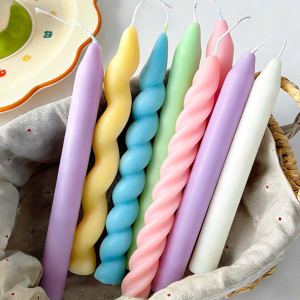 Long Spiral Silicone Candle Mold DIY Twisted Long Rod Wax Stick Craft Molds Home Decor Tool Geometry Candles Making Supplies