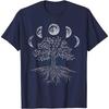 Tree Life Moon Phases GothicOccult T-Shirt  Casual Daily Four Seasons Tees Oversized T Shirt Halloween
