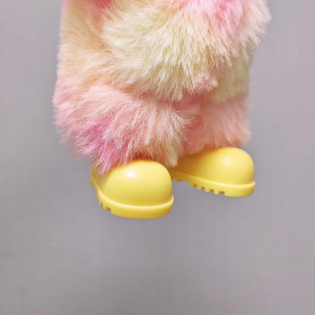 Macaron Labubu Rain Boots 17CM - 1st, 2nd, 3rd Gen Shoes Sit Sit Party, Universal Pink & Yellow
