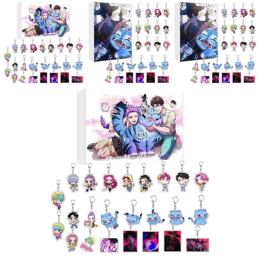 Kpop Demon Hunters Christmas Advent Calendar With Acrylic Charms And Keyring For Celebrations