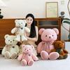 Large Plush Teddy Bear with Polka Dot Ribbon - Perfect Hugging Gift for Birthdays