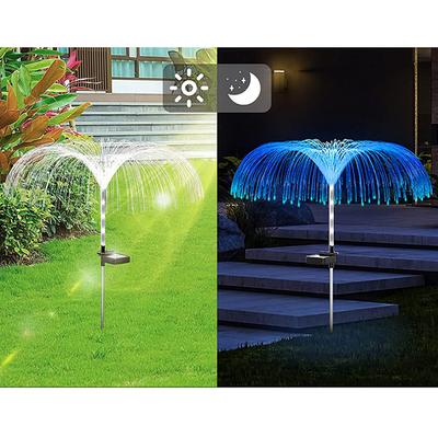 New 2PCS Solar Power Garden Lights LED 7Color Changing Stake Jellyfish Light Outdoor