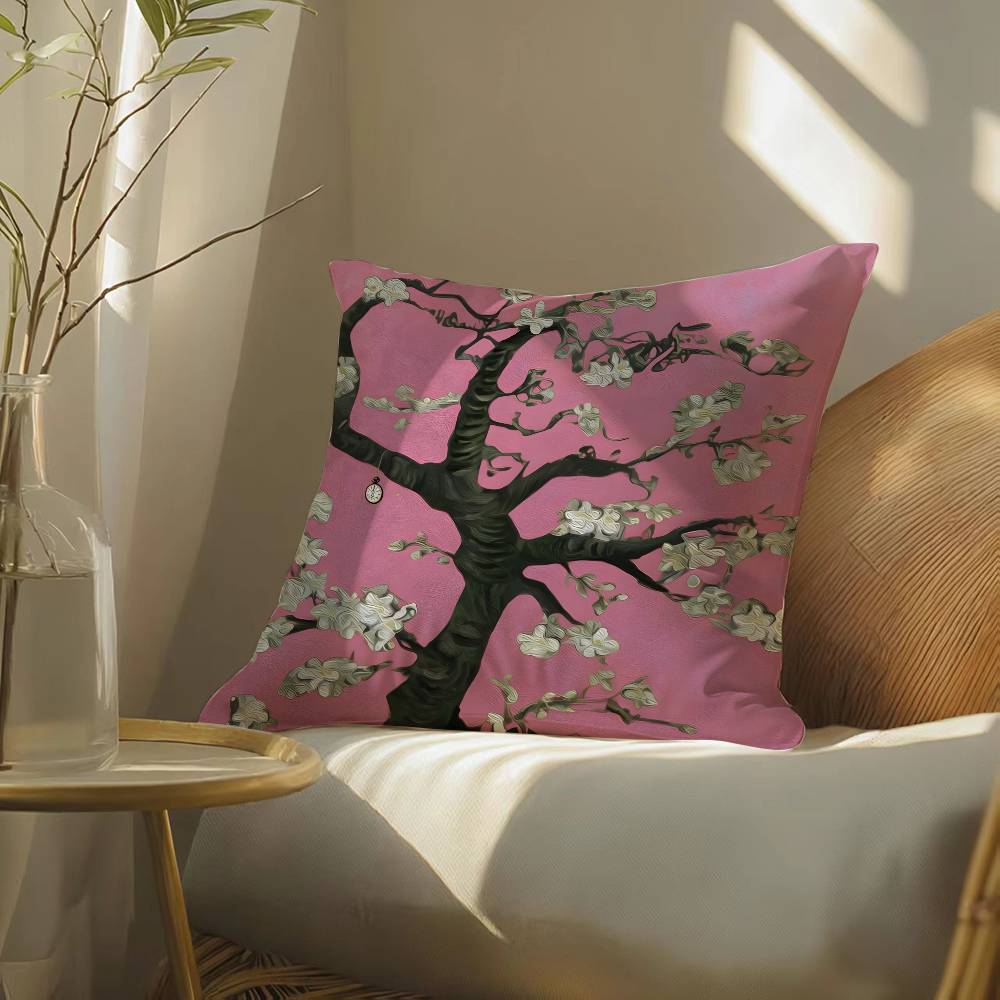 Watercolor Painting of Orchid Plants Pillow Case Silky elegant Comfort Sofa Bed Invisible zipper Beach pillowcase