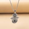 Stainless Steel Hamsa Hand Necklace Muslim Hand Of Fatima Pendant Necklaces For Women Men Arabic Amulet Jewelry