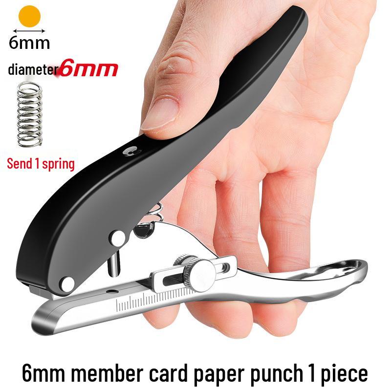 Handheld Round Hole Puncher for Paper, PVC Cards, and Eyelets