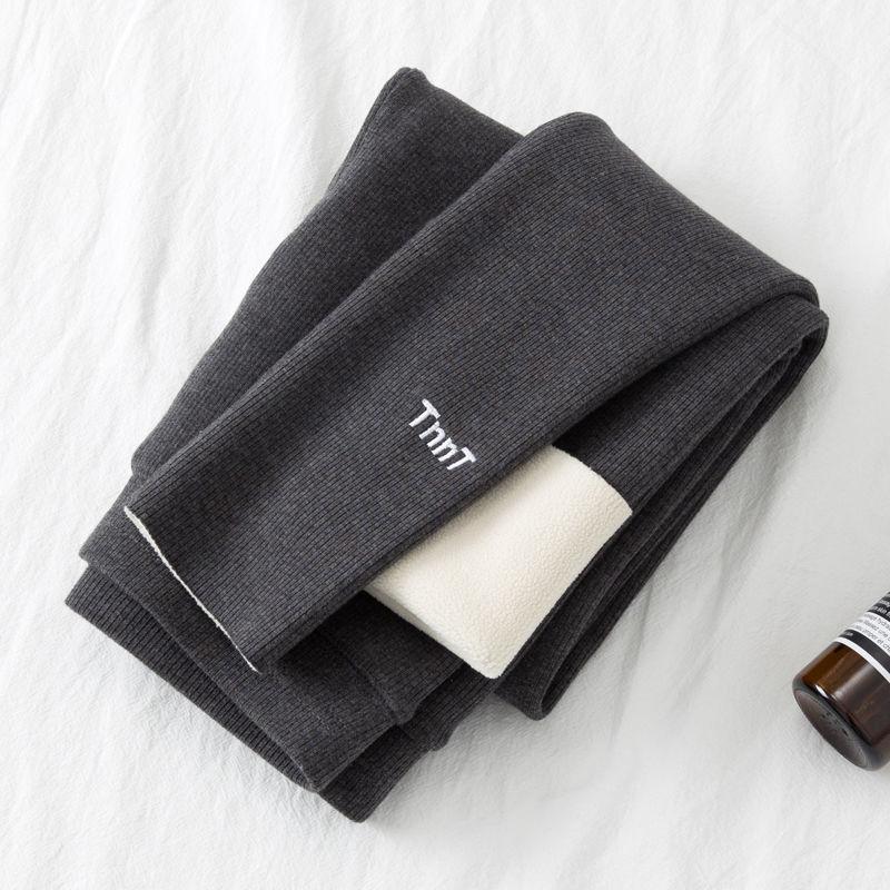 

Леггинсы для девочек осенью и зимой плюс бархатная верхняя одежда Брюки с высокой талией и резьбой Эластичные брюки Повседневные брюки 130 темно-серого