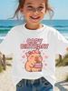 Girls T-Shirt Capybara Kids Clothing Summer Printed Cartoon Short Sleeve Tee Children Basic Loose Round Neck Tops Birthday Gifts