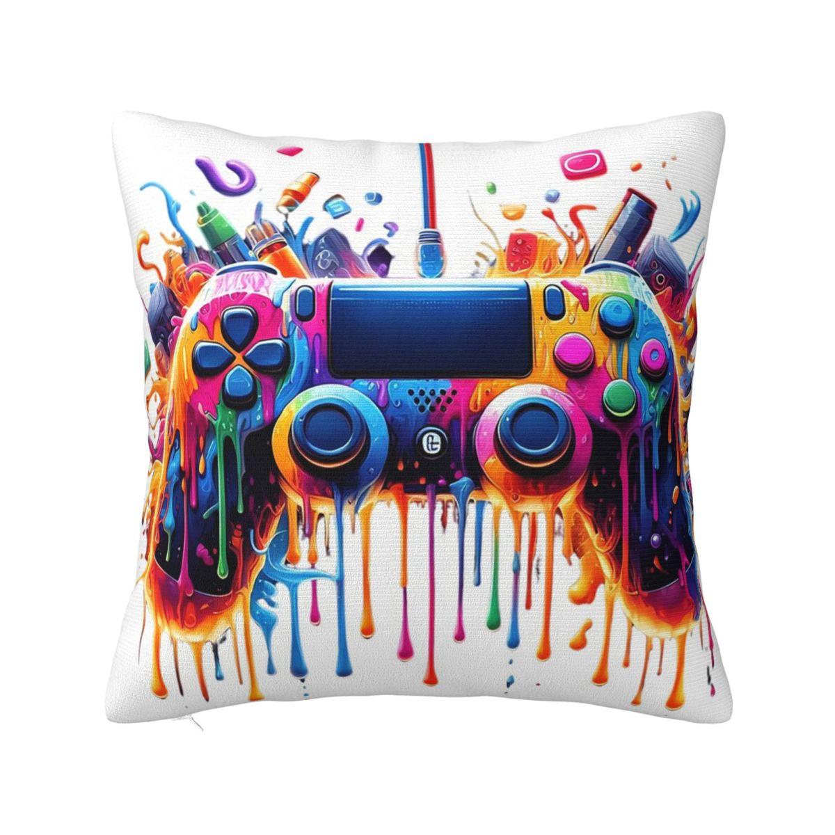 

Retro Game Controller Gamer Square Pillowcase Cushion Cover Pillow Case Throw Pillow Cover for Home Sofa Living Room 30cm x 30cm
