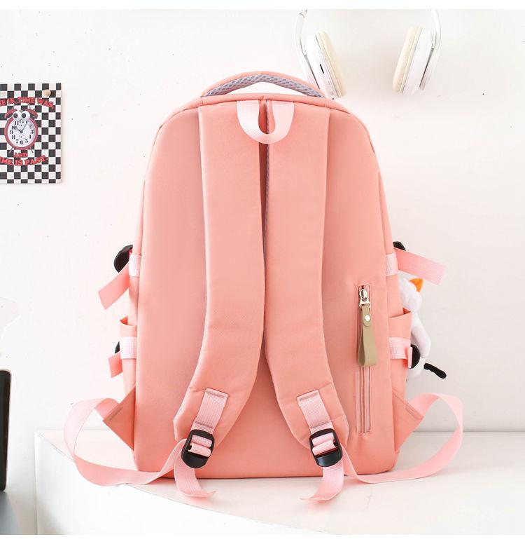 4pcs/set Backpack Female Junior High School Large Capacity High School College Style Schoolbag Outdoor anti backpack