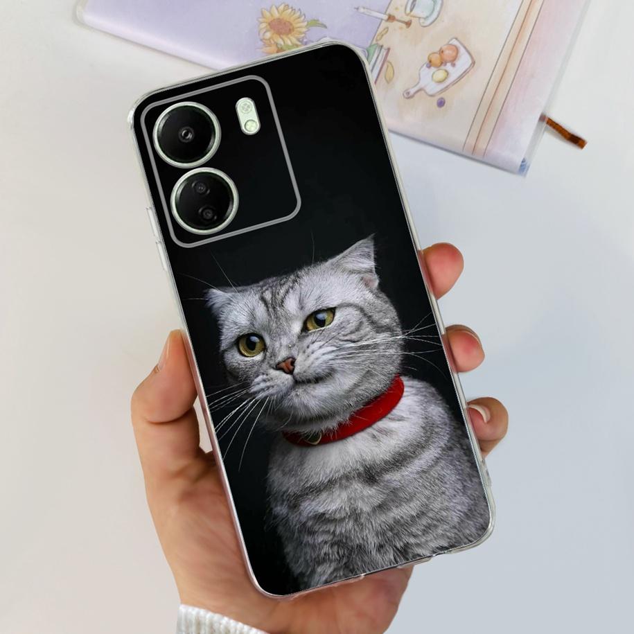 For Xiaomi POCO C65 Case Transparent Silicone Soft TPU Phone Cover For Xiaomi Mi Poco C65 Protective Bumper PocoC65 Flower Funda