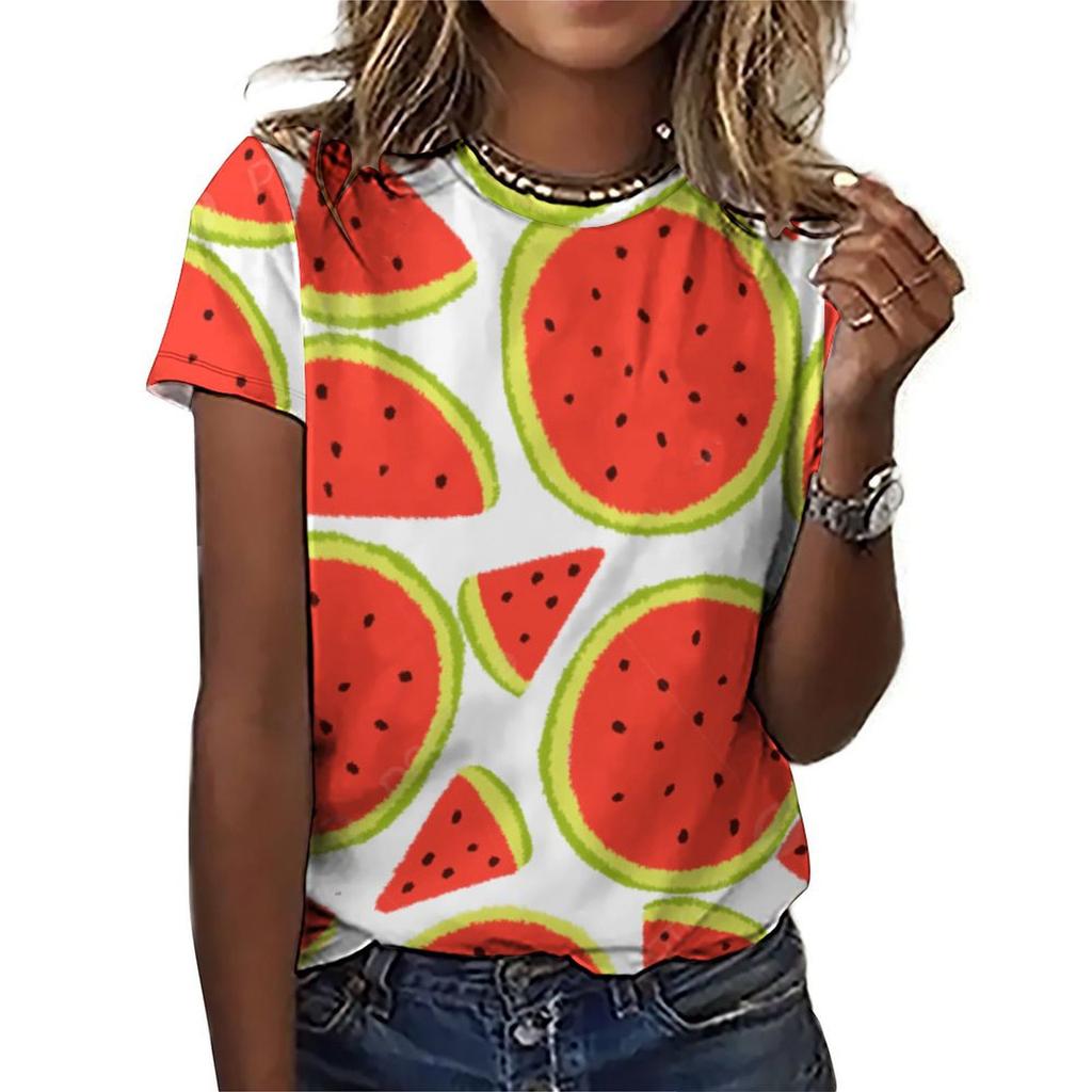 Women's 3D Printed T-shirt Clothing Short Sleeved Top Fruit Women's Graphic Harajuku T-shirt
