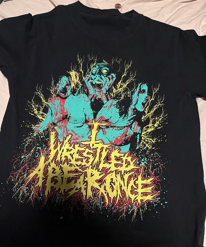 Я однажды боролся с медведем Хлопковая классическая футболка Все размеры Унисекс футболка XXXL