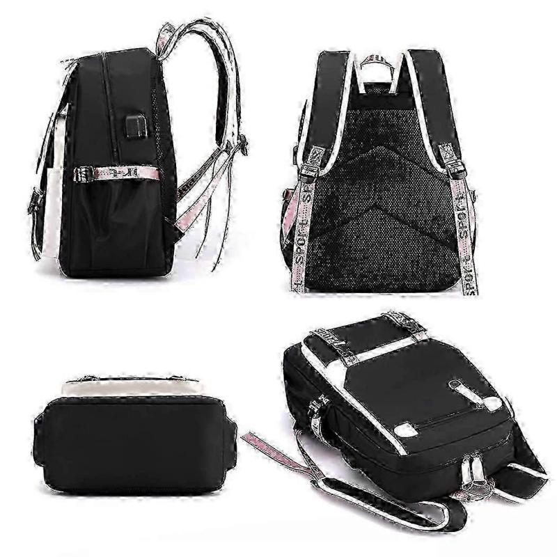 Mochila com Carregamento USB Labubu - Mochila Escolar Divertida de Desenho Animado para Crianças e Adultos