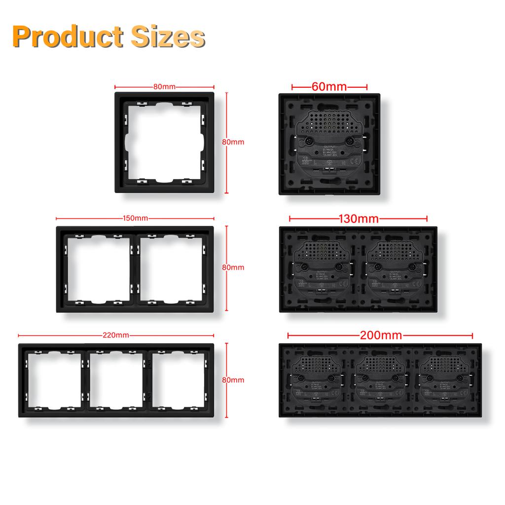 BSEED Single 1/2Gang Mechanical Light Switch Double Reset Wall Switch Bounce Buttons 1Way Plastic Matte Frames EU Standard