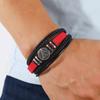 Retro Style Multi-layer Woven Men's Bracelet with Compass Scripture Charm