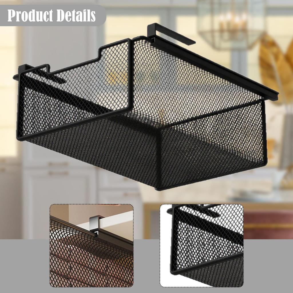 Underwear Organizer Container Compact Metal Hanging Pullout Drawer Basket for Living Room Bathroom Laundry Room Cabinets Ties