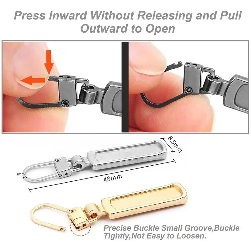 1/30x Universal Metal Zipper Puller Replacement Instant Repair Kit Detachable Luggage Purses Clothing Zipper Slider Puller Tools