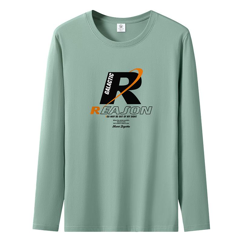 Reason Pattern Mens Long Sleeved Tee Shirt Pure Cotton S-5XL Man Casual Pullovers 