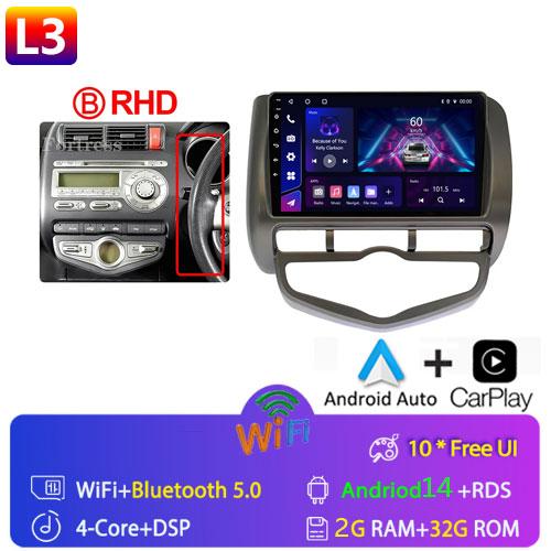 

Android 14 радио для Honda JAZZ City 2002 2003 2004 2005-2007 Автомобильный стерео Мультимедийный проигрыватель Carplay Авто GPS навигация 2DIN DSP