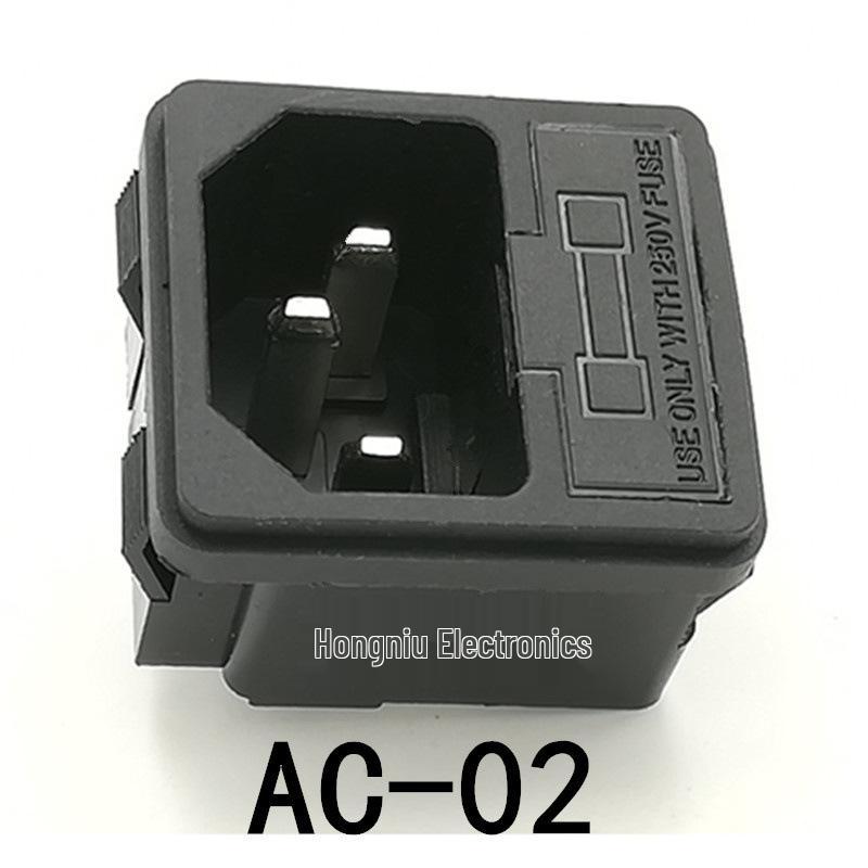 AC-03 C13 Socket with 10A Fuse and Panel Mount Ear Screw Holes