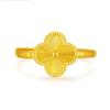 Gold Brass Stylish Plated Lucky Clover Ring Adjustable Size Perfect Gift Her For