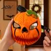 Hard Material Horror Mask Halloween Pumpkin Face Mask, Scary Lantern Party Comfortable Cosplay Breathable Costume Props for Secret Room Games Prop