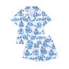 New Four Seasons Middle Children's Girls Pajamas Set Short Sleeve Shorts Cardigan Printed Kids Pajamas