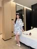 Animal pajamas ice silk pajamas women's new summer mid-sleeved shirt skirt loose large size loungewear autumn 181