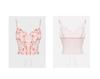 Pink Floral Tie-Up Corset Camisole Tank Top