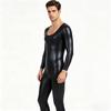 Tuta Body Shaper Uomo in Pelle Dimagrante Modellante a Manica Lunga per Fitness Yoga