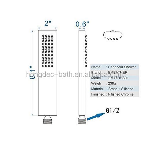Luxury HomeDec High-Pressure Polished Chrome Water Saving Eco-Friendly Handheld Shower Head for Hotel Bathrooms Brass Faucet