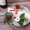 Christmas Napkin Rings Festive Artificial Berry Pumpkin Bow Pine Cone Napkin Holder for Xmas Dinner Table Decoration Accessories