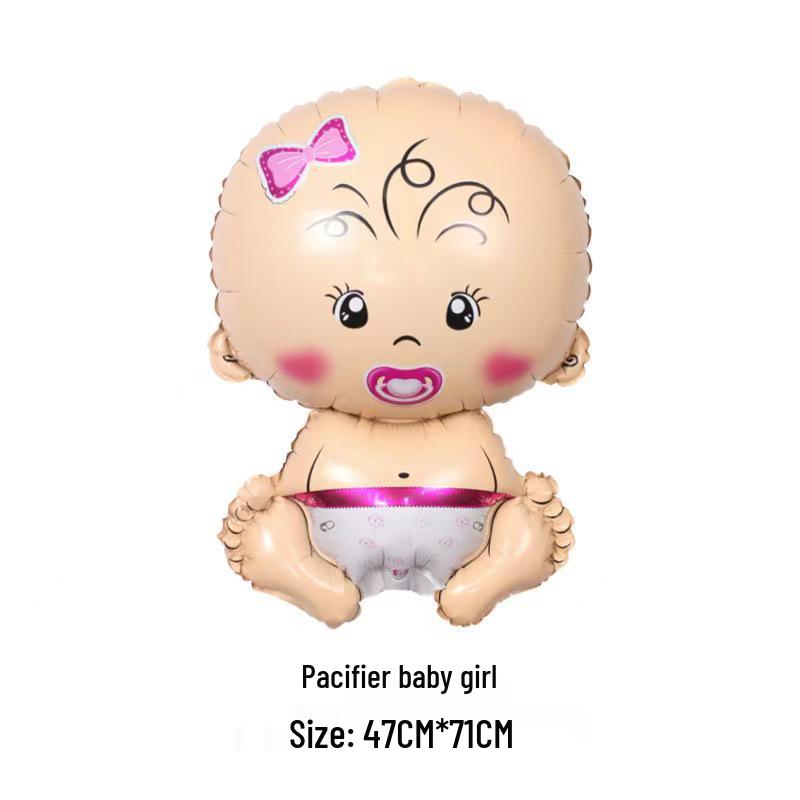 Angel Baby Shaped Foil Balloon & Pacifier Foot Balloons for Baby Birthday Party Decorations