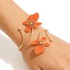 Braccialetti Floreali Smaltati alla Moda da Donna Multi Strato Impilabili Bangle Audace Elegante Raffinato Gioielli Accessori per Banchetto Uso Quotidiano