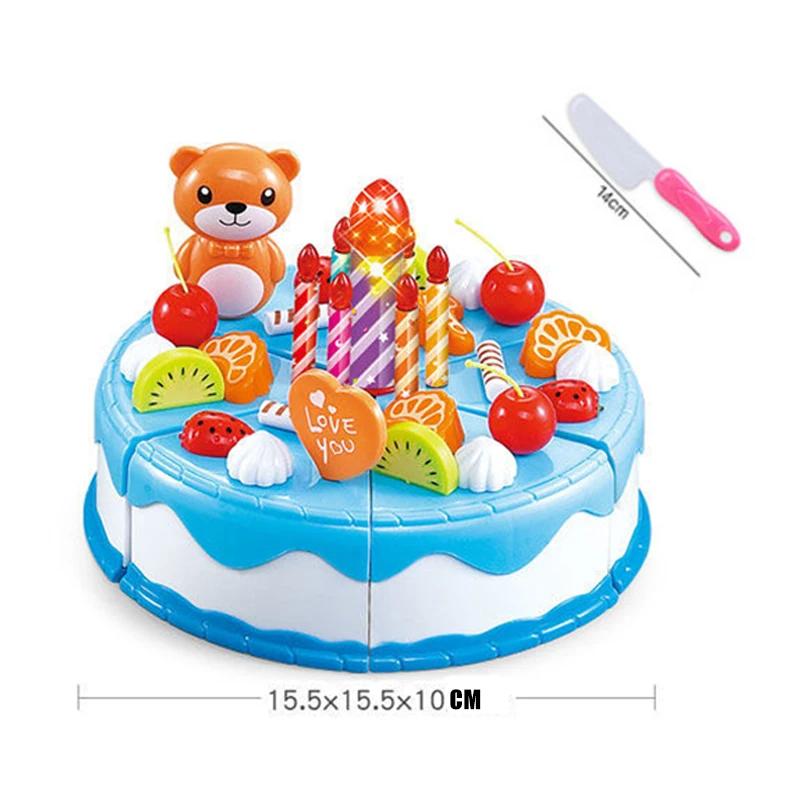 Non-Toxic Children Toy Food Cake Model Children Simulation Kitchen Coffee Pretend Play Tea Set Utensils Cut Kids Play House Birthday Cake Toys