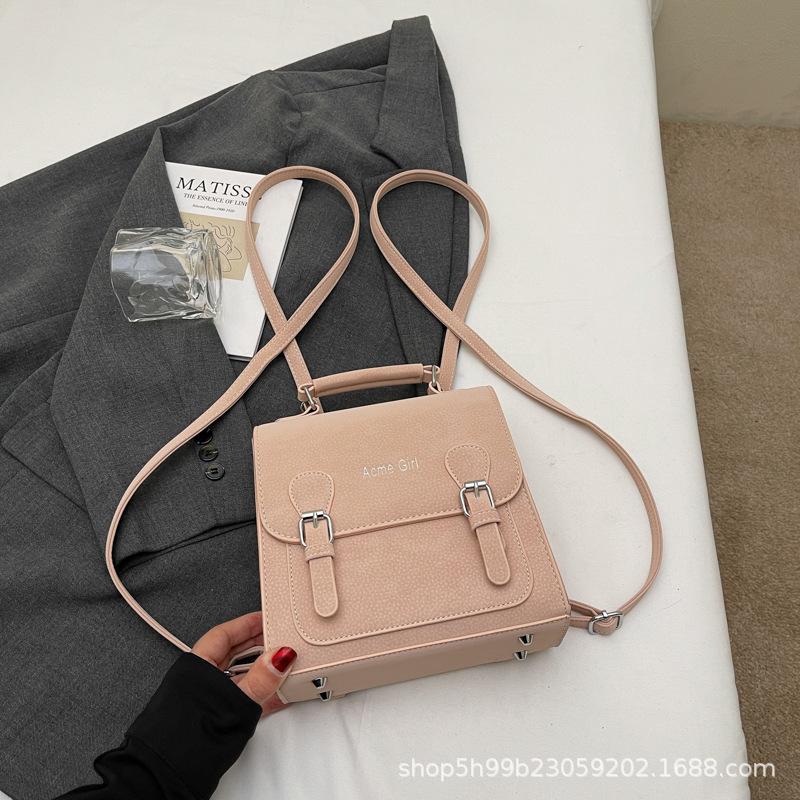 

British retro backpack bag women s new fashion student backpack large capacity shoulder crossbody handbag розовый