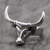 1pc New Design Cool Bull Head Ring 316L Stainless Steel Jewelry Hiphot Style Animal Ox Horn Ring