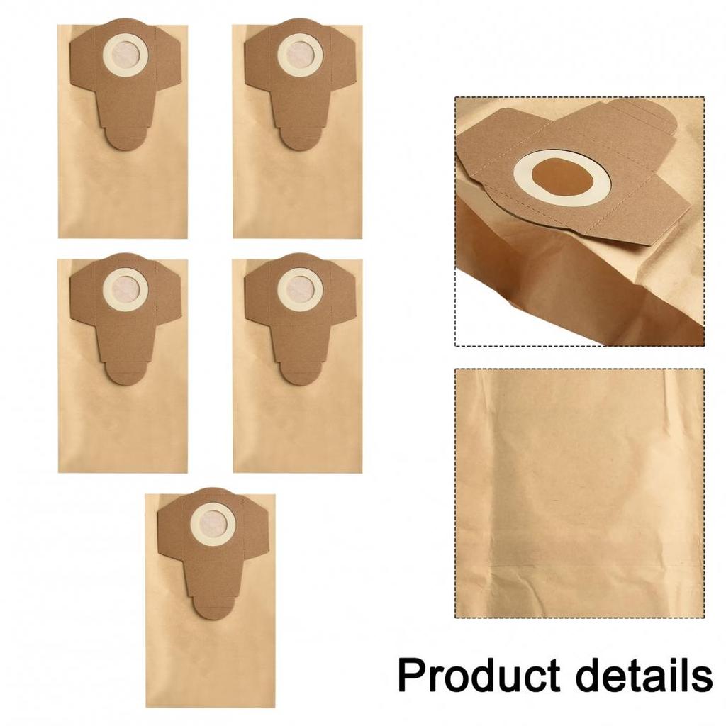5PC 20L For Einhell Wet And Dry Vacuum Bags (Pack Of 5) For BT-VC 1250S