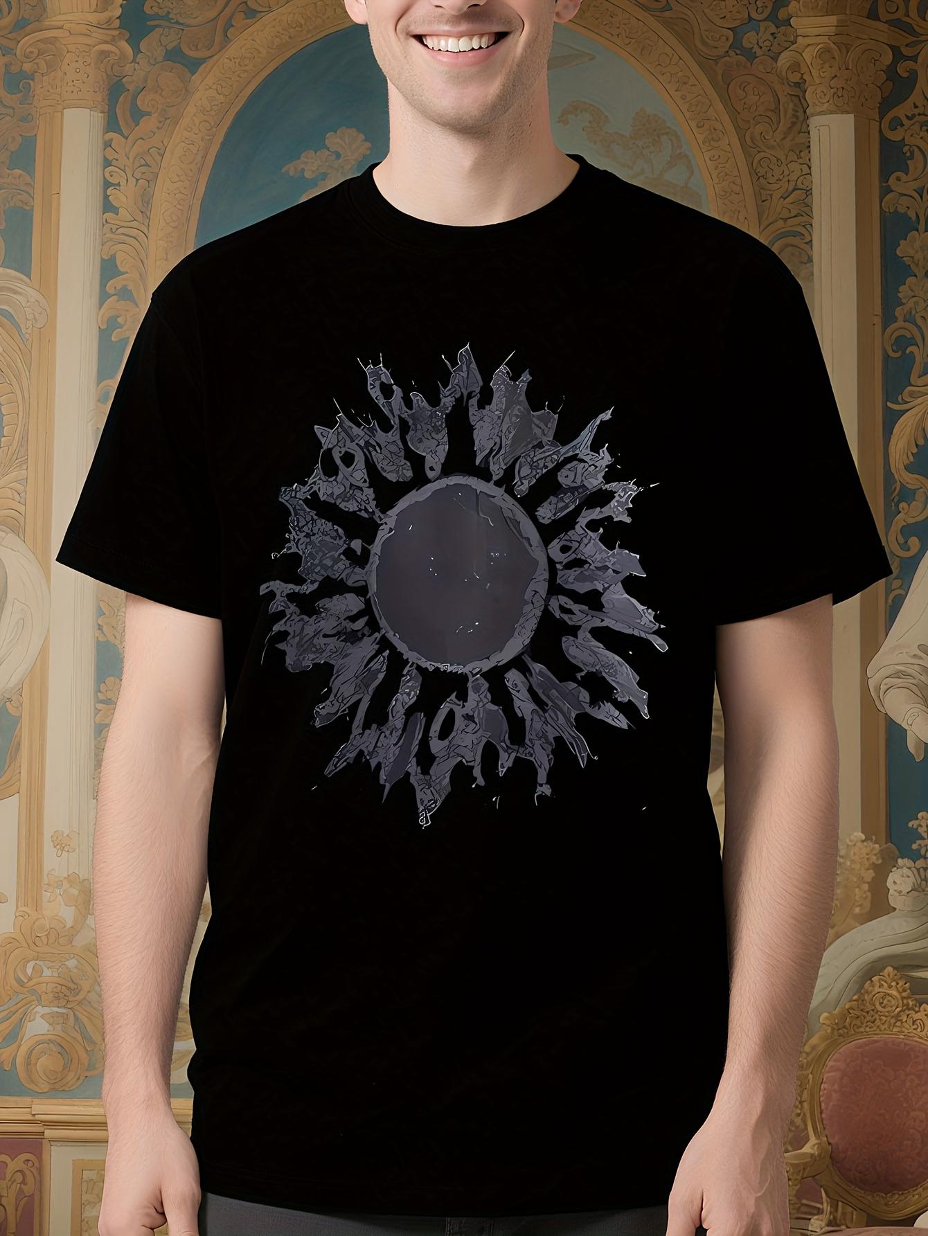 Gothic Sunburst Graphic Tshirt - Black with Dark Academia... M